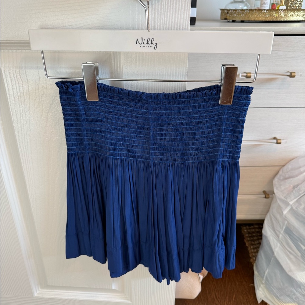Koch Smocked Navy Mini Skirt